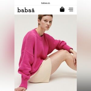 Babaa No. 16 Cotton Sweater in Hibiscus